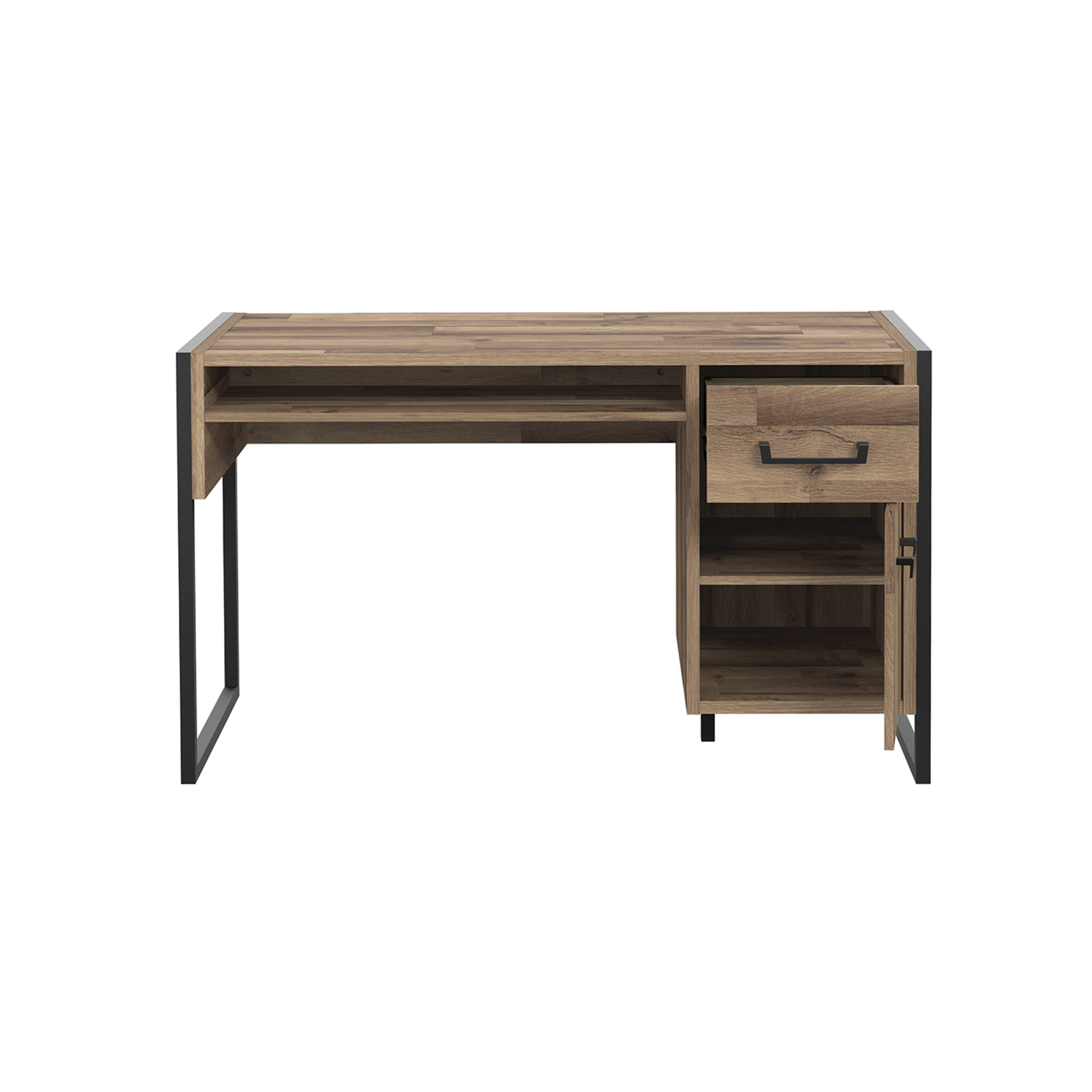 Schreibtisch - Stabeiche - Schubkasten - 129 cm breit