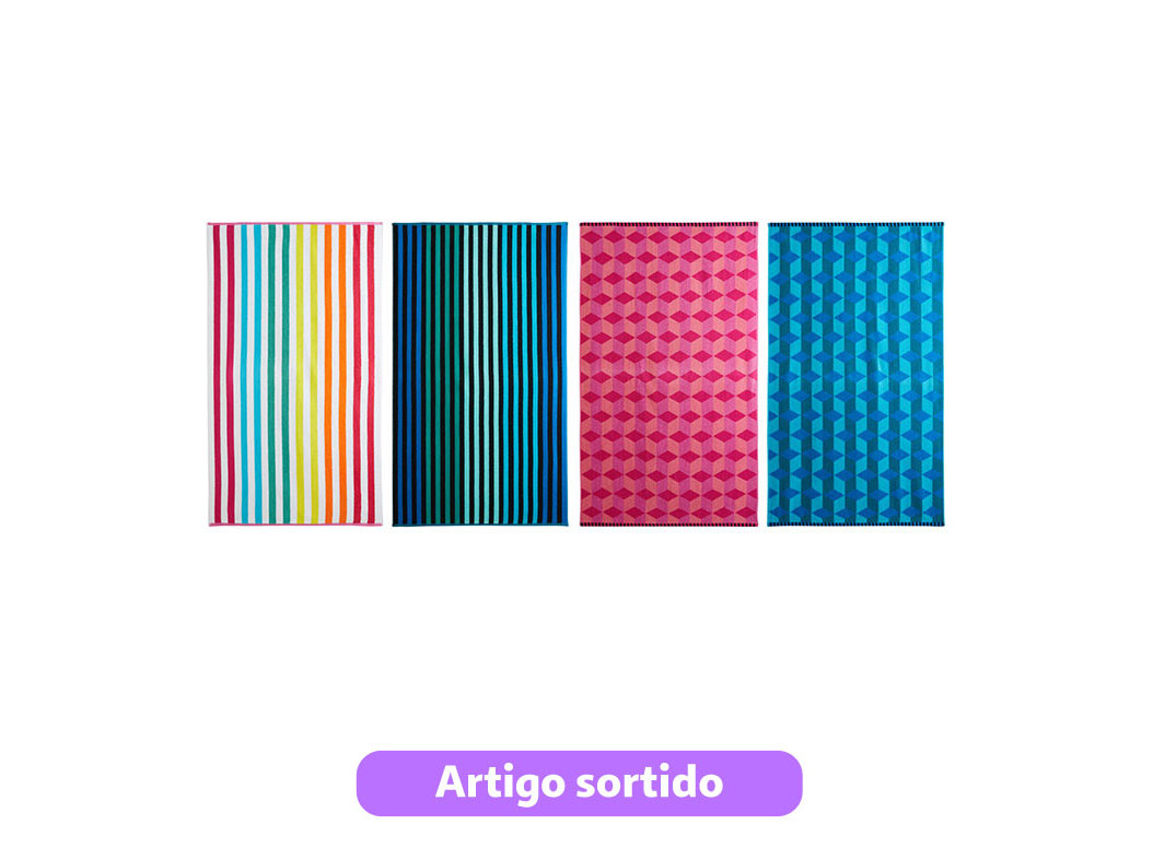TOALHA PRAIA TURCO ACTUEL GRAPHIC 380G 90X160CM CORES SORTIDAS