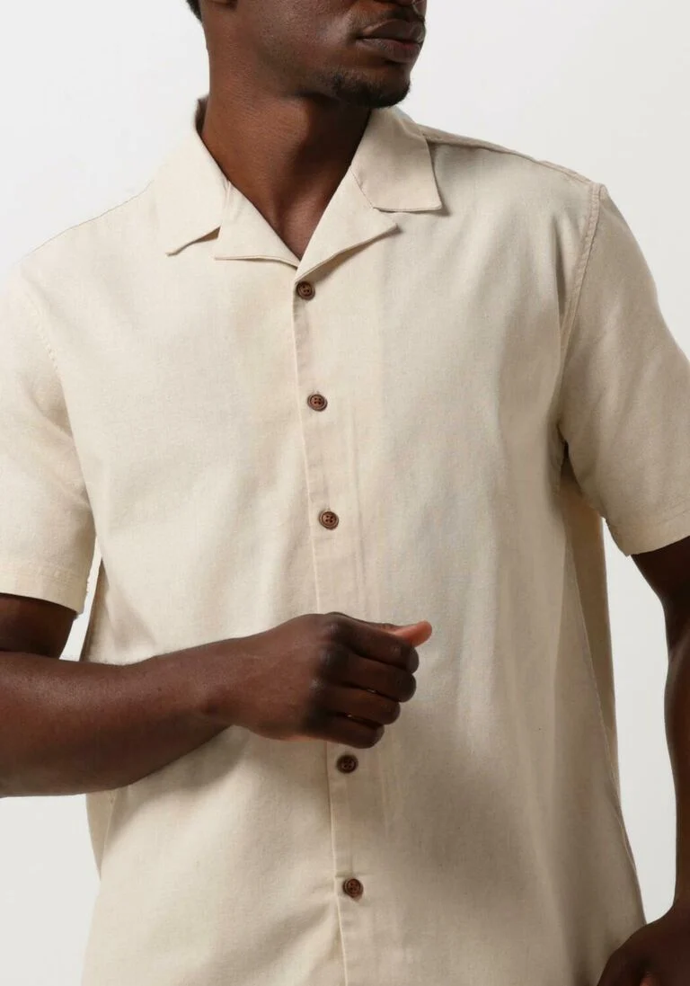 ANERKJENDT zand anerkjendt casual overhemd akleo s/s cot/linen shirt