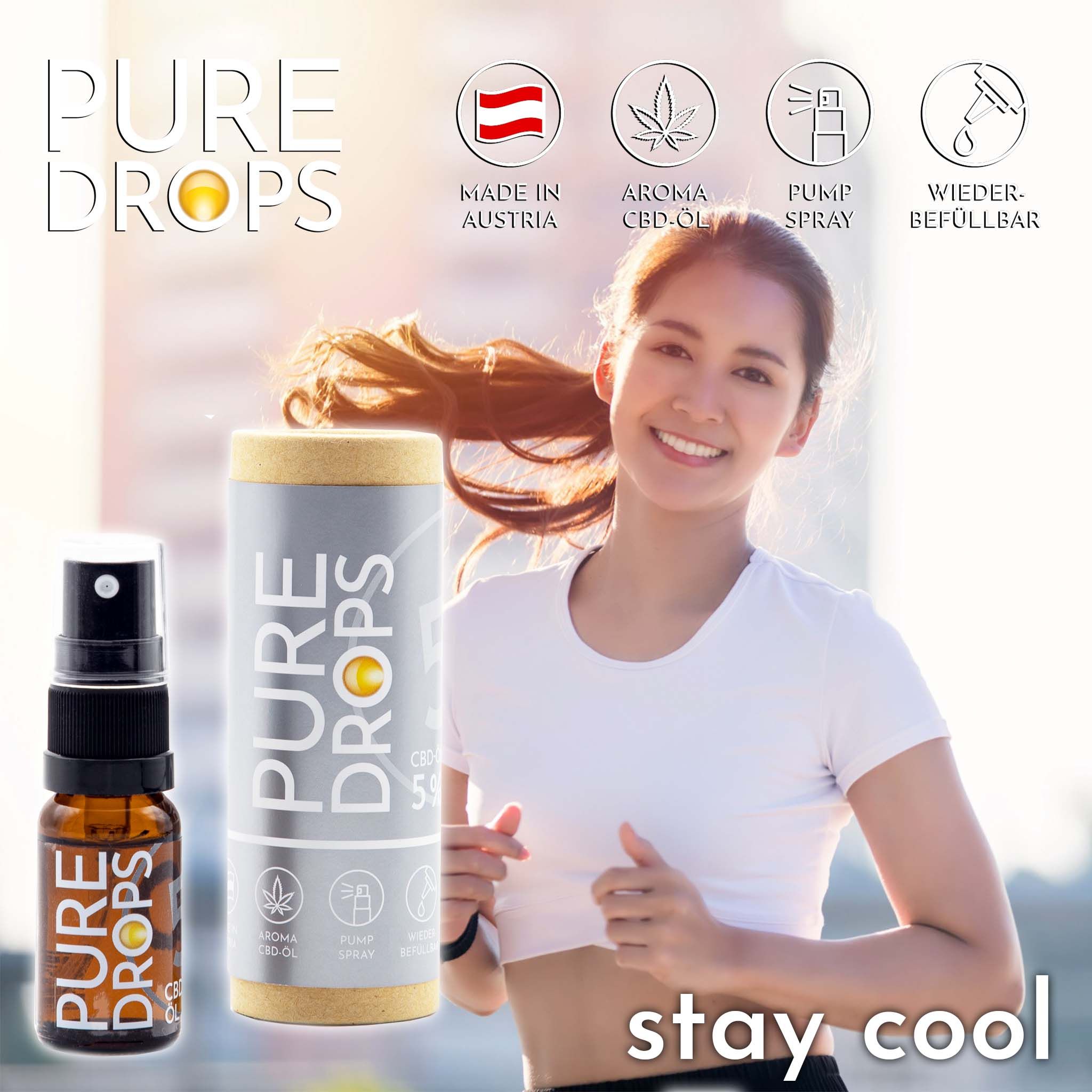 PURE DROPS CBD ÖL 5% Bundle 2+1 Gratis (1.380mg) CBD Vollspektrum aus Österreich Naturextrakt