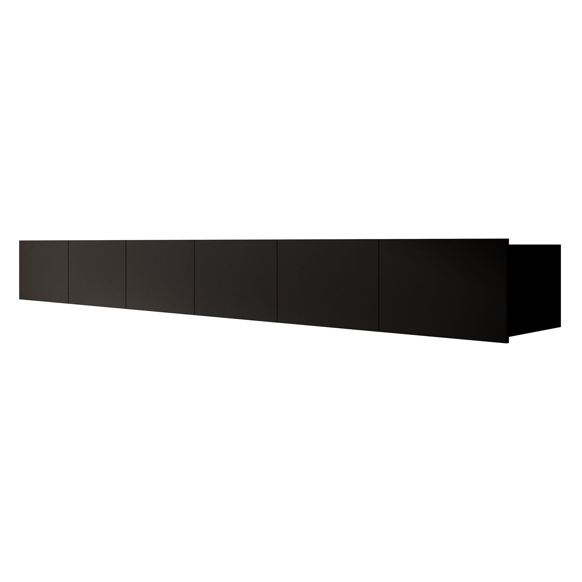 Calabas - TV-Meubel met 6 deuren - Mat zwart - 300x43x37 cm