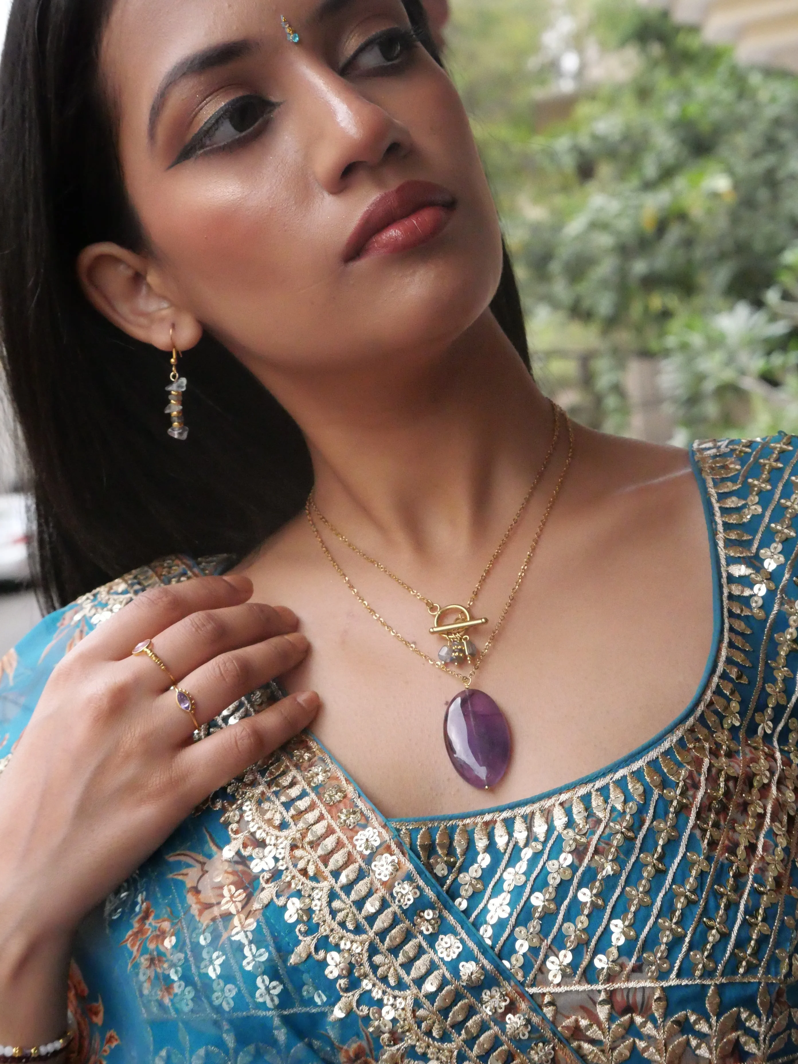 ISHA - Collier labradorite | Gris