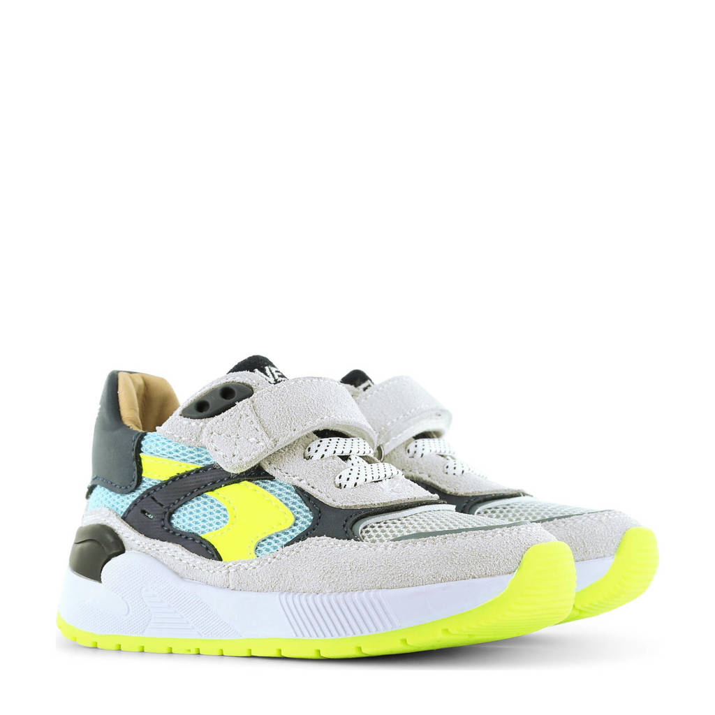 Shoesme leren sneakers grijs/blauw