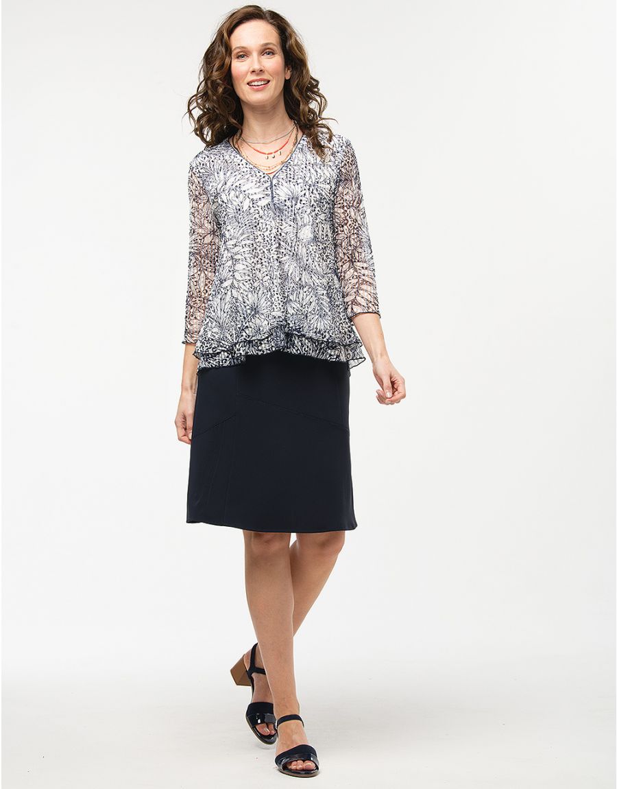 Blouse dentelle imprimée