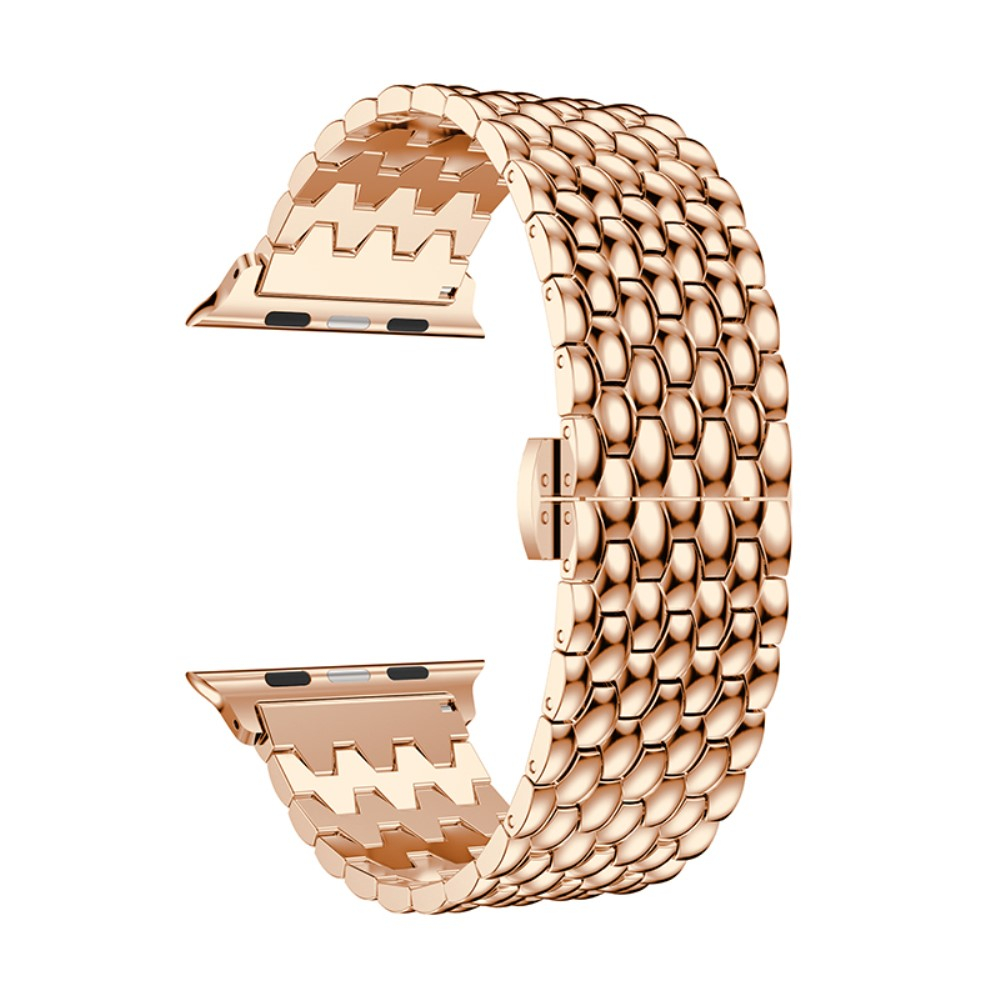 Apple Watch (49/46/45/44 mm) Edelstahl Schmuckarmband im Waben Design- Roségold