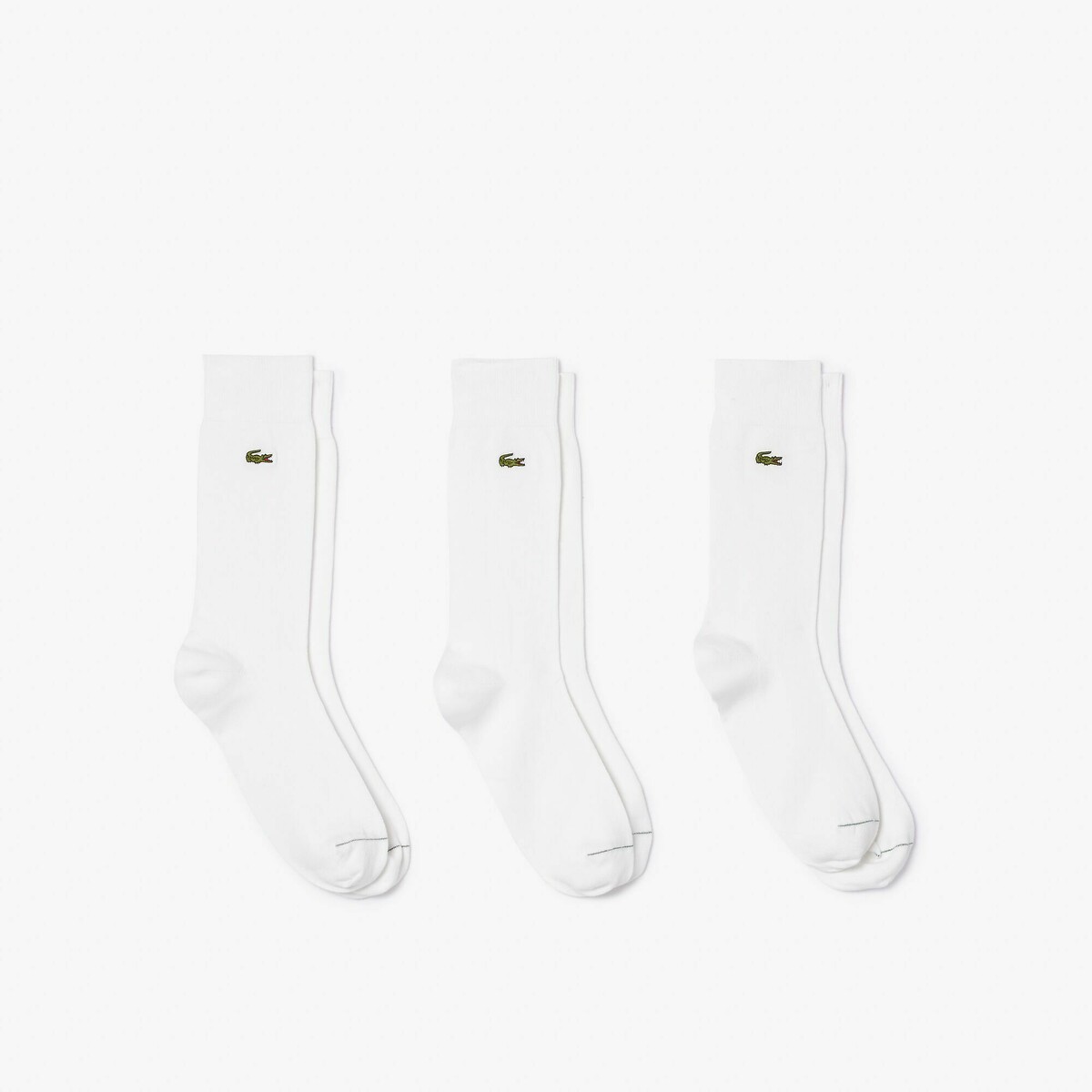 LACOSTE<br>Conjunto de 3 pares de meias em malha lisa
