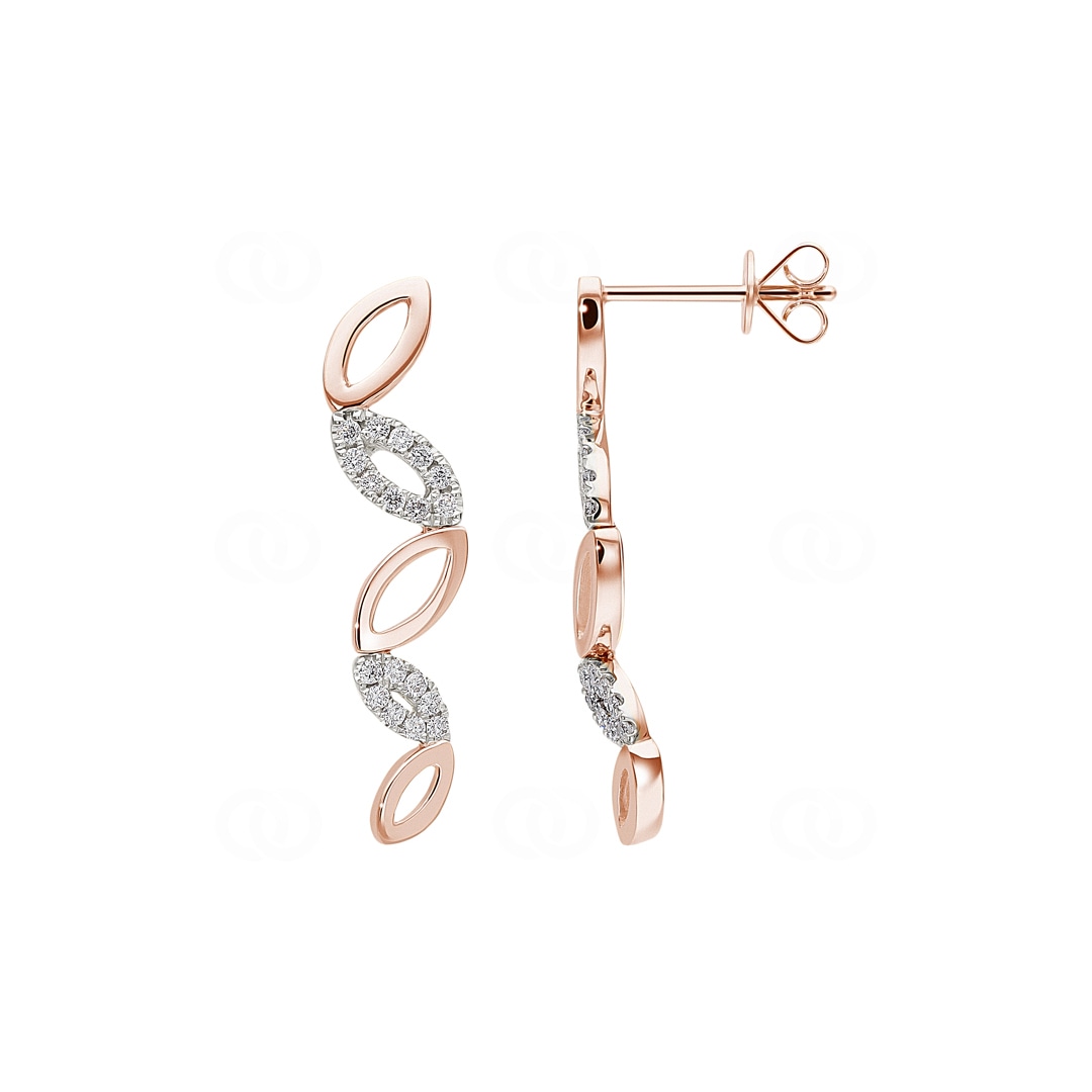 Ohrhänger 750/18 K Roségold mit Diamanten 0.23 ct H/si