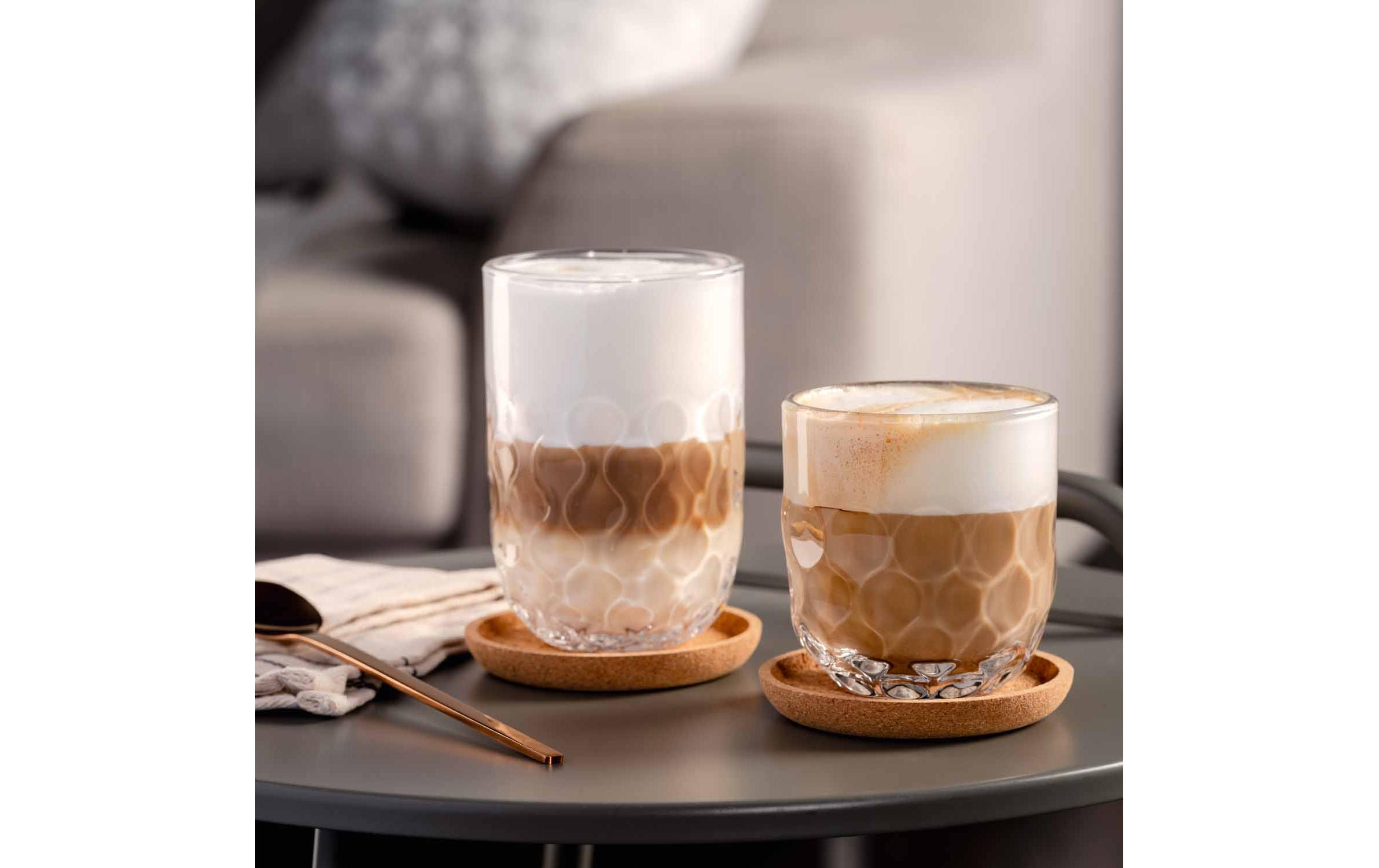 Cappuccino Becher Gocce 1 220 ml, 2 Stück, TransparentCappuccino-/Kaffeetasse für Heissgetränke