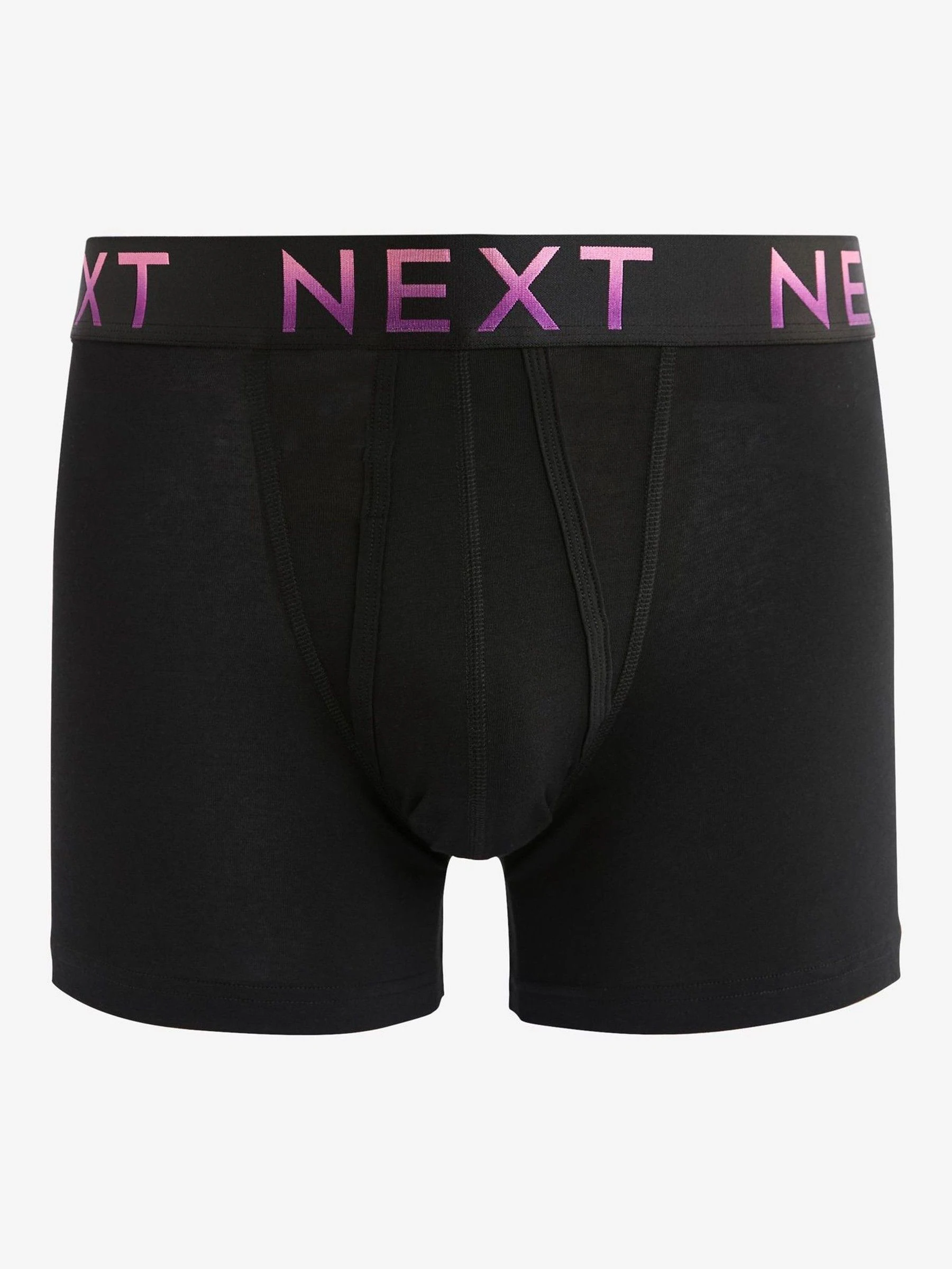 Zwart met felgekleurde ombré tailleband - Standaard - 10 Boxershorts zonder plooi