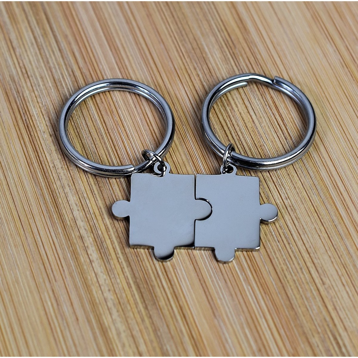 Porte-clés puzzle lot de 2 amitié couple acier