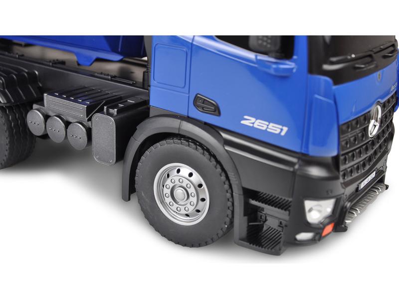Amewi Lastwagen Mercedes-Benz Arocs 6x4, Blau 1:18, RTR Detailliertes Lastwagen Modell mit Kipper und LED Beleuchtung