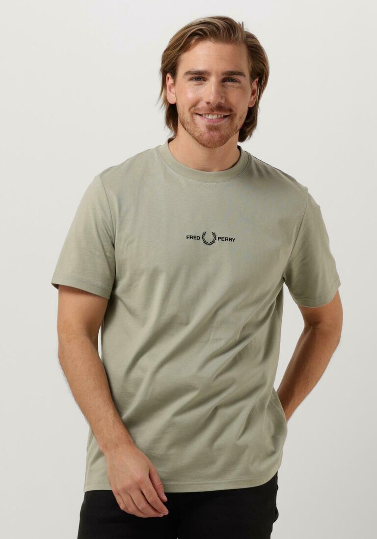 FRED PERRY groene fred perry t-shirt embroidered t-shirt