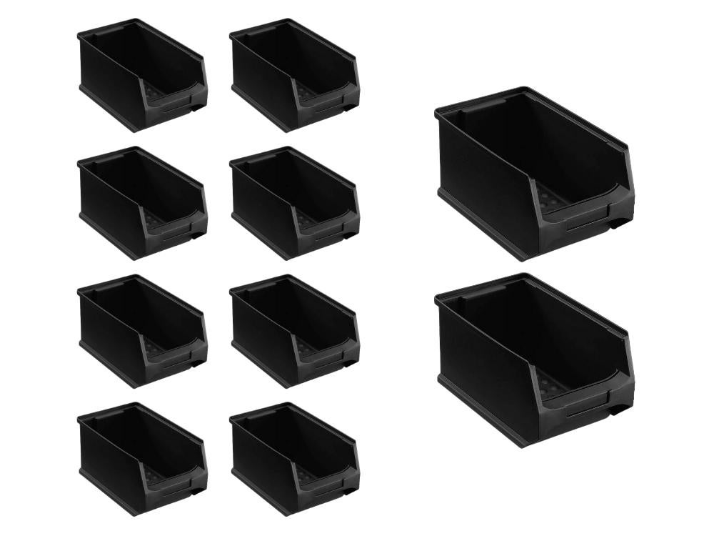 PROREGAL Value Pack 10 x Geleidende opbergdozen 3,0 HxBxD 12,5 x 14,5 x 23,5 cm 2,8 liter ESD-opslagcontainers Opbergdozen