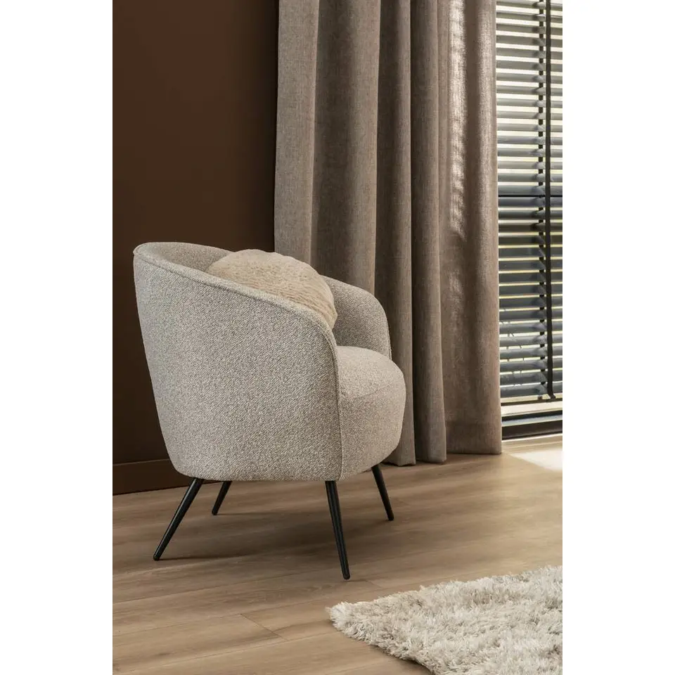 Fauteuil Carlton - bouclé stof - lichtgrijs