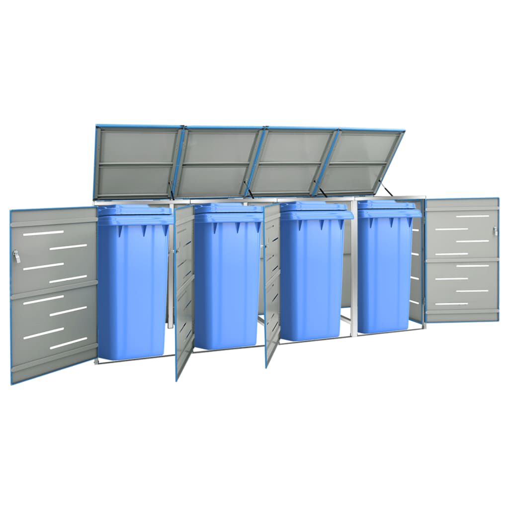 vidaXL Afvalcontainer 4-delig 276,5x77,5x112,5 cm staal