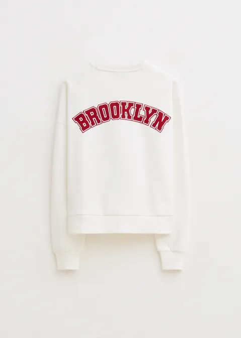 Sweater met print brooklyn off-white (WIT.O)