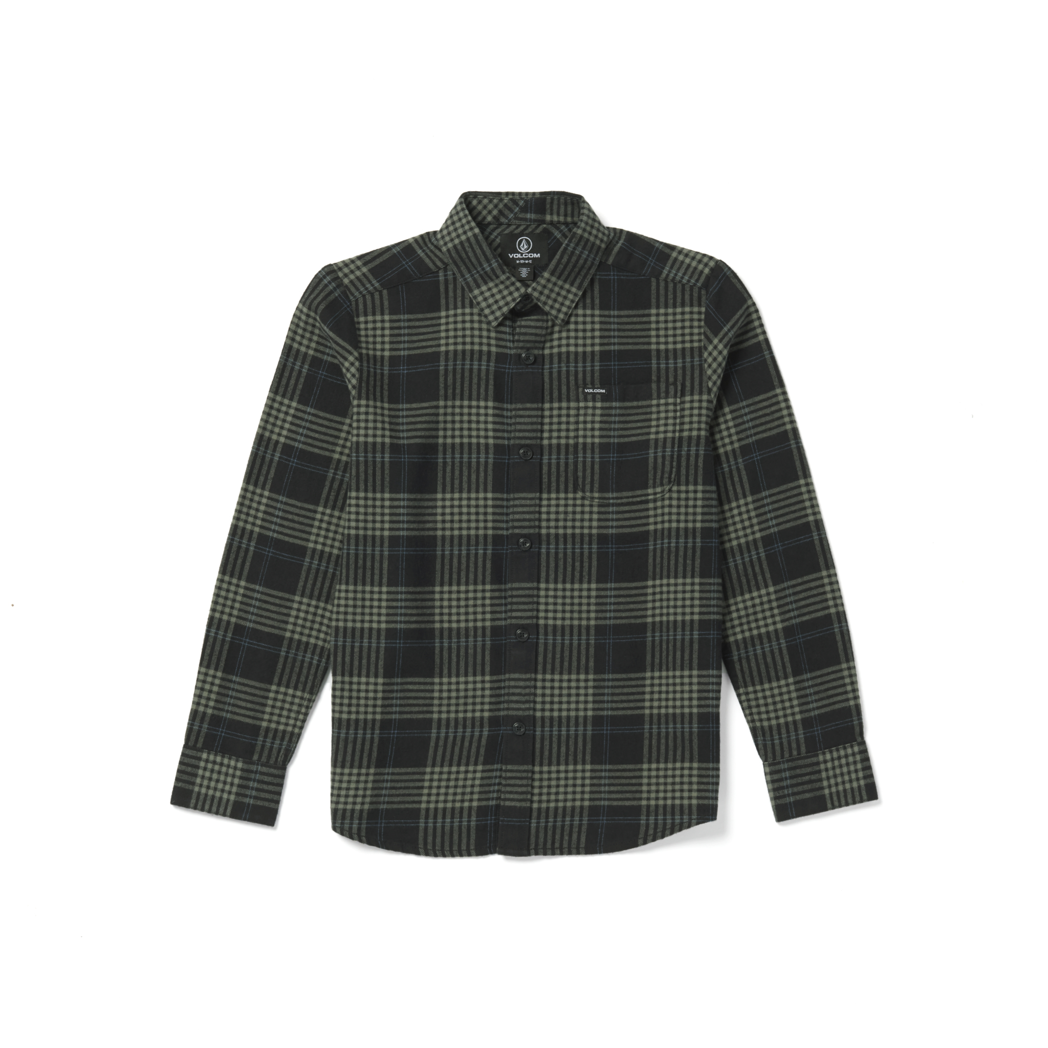 Volcom Caden Plaid LS Youth Marina Blue