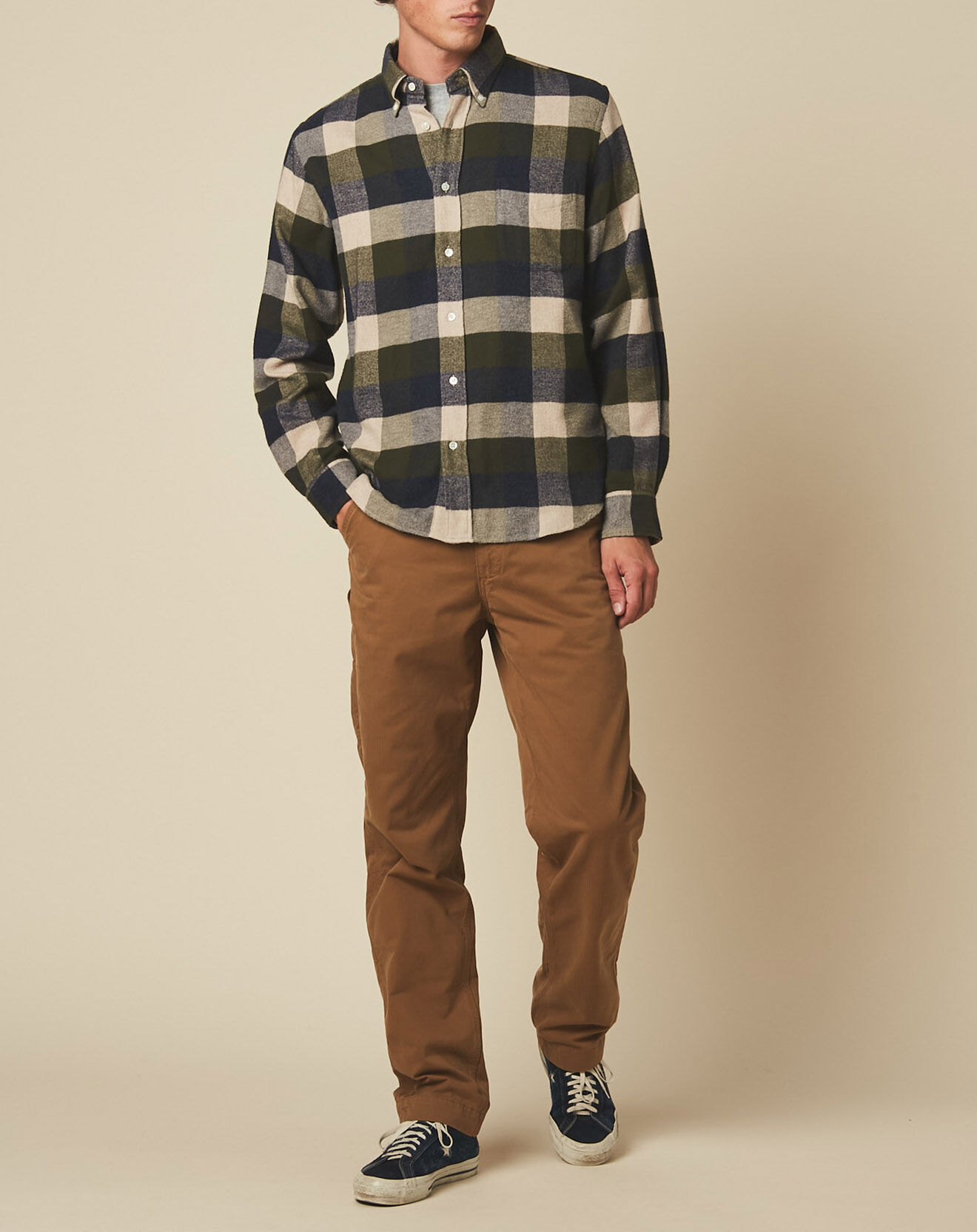 Hartford Chemise regular Pitt navy/army/natural