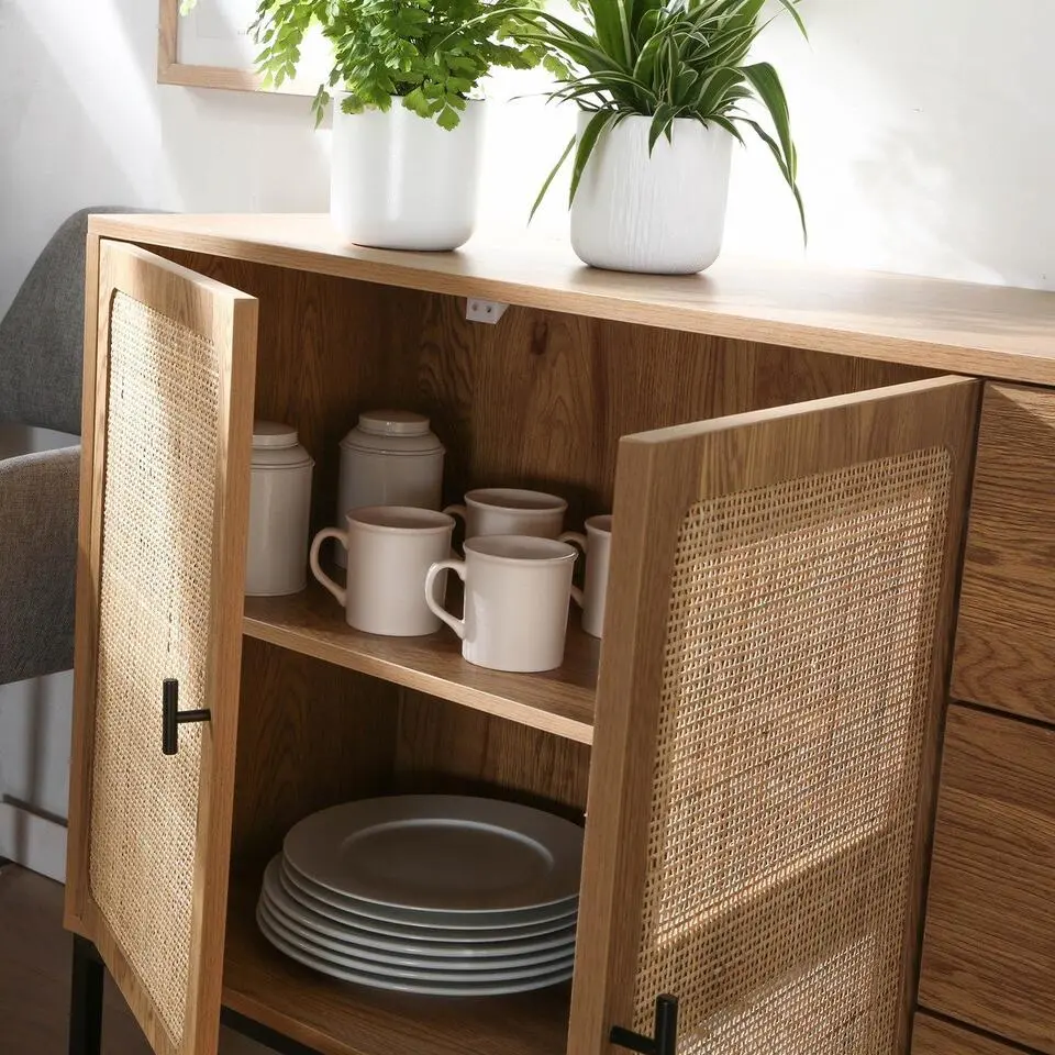 CALICOSY - Dressoir JAYA - Licht hout - 80x120x40 cm
