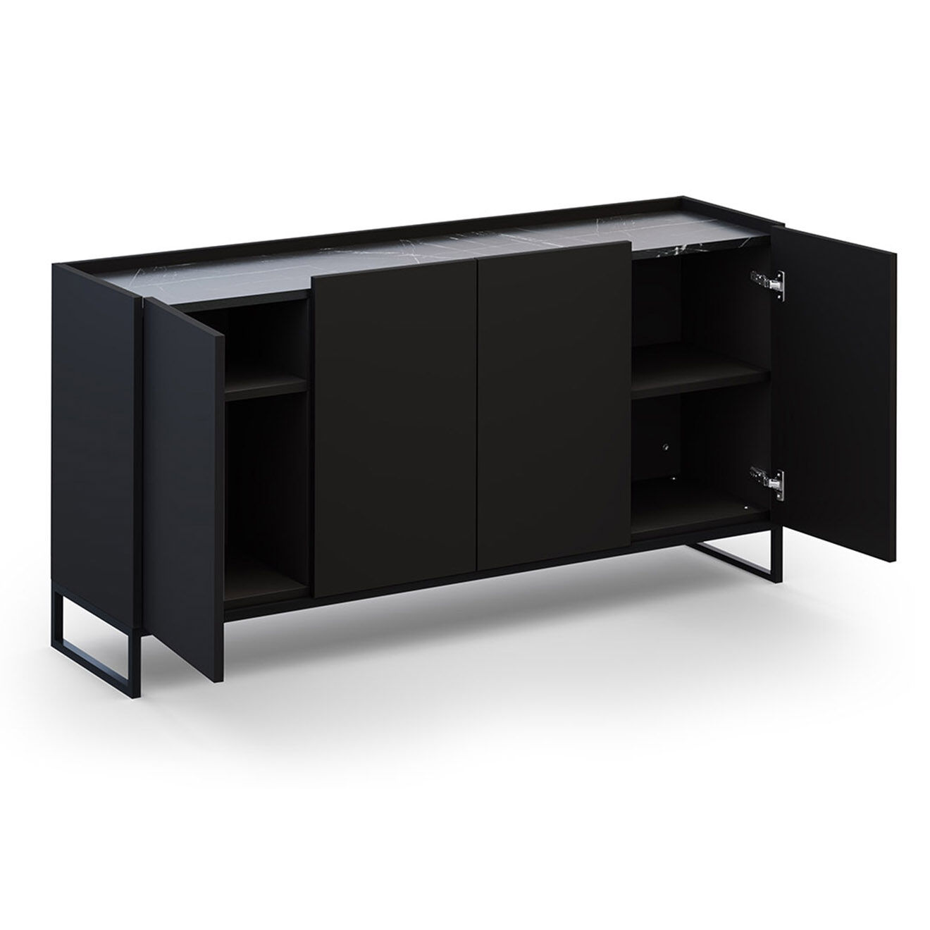 Windsor & Co Buffet Helene noir - 160x40x80 cm