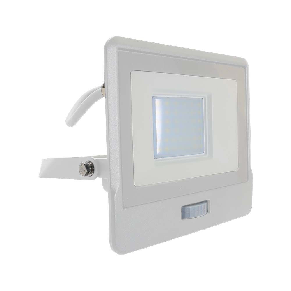 LED-schijnwerper met PIR-sensor - Samsung - IP65 - Wit - 30W - 2340 lumen - 6500K - 5 jaar - Modelnr: - VT-138S-1-W