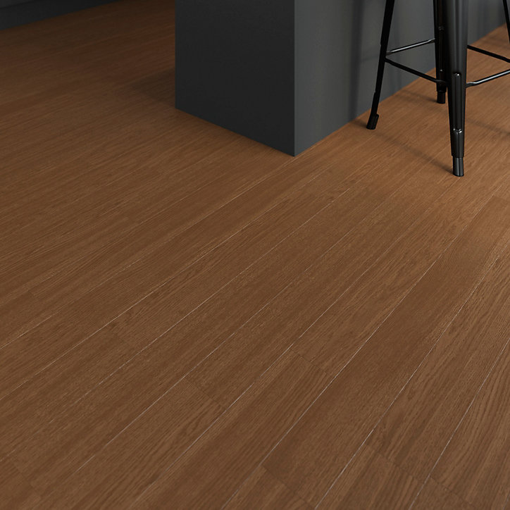 Parquet massif à coller Dryby M en frêne huilé brun compatible pièces humides