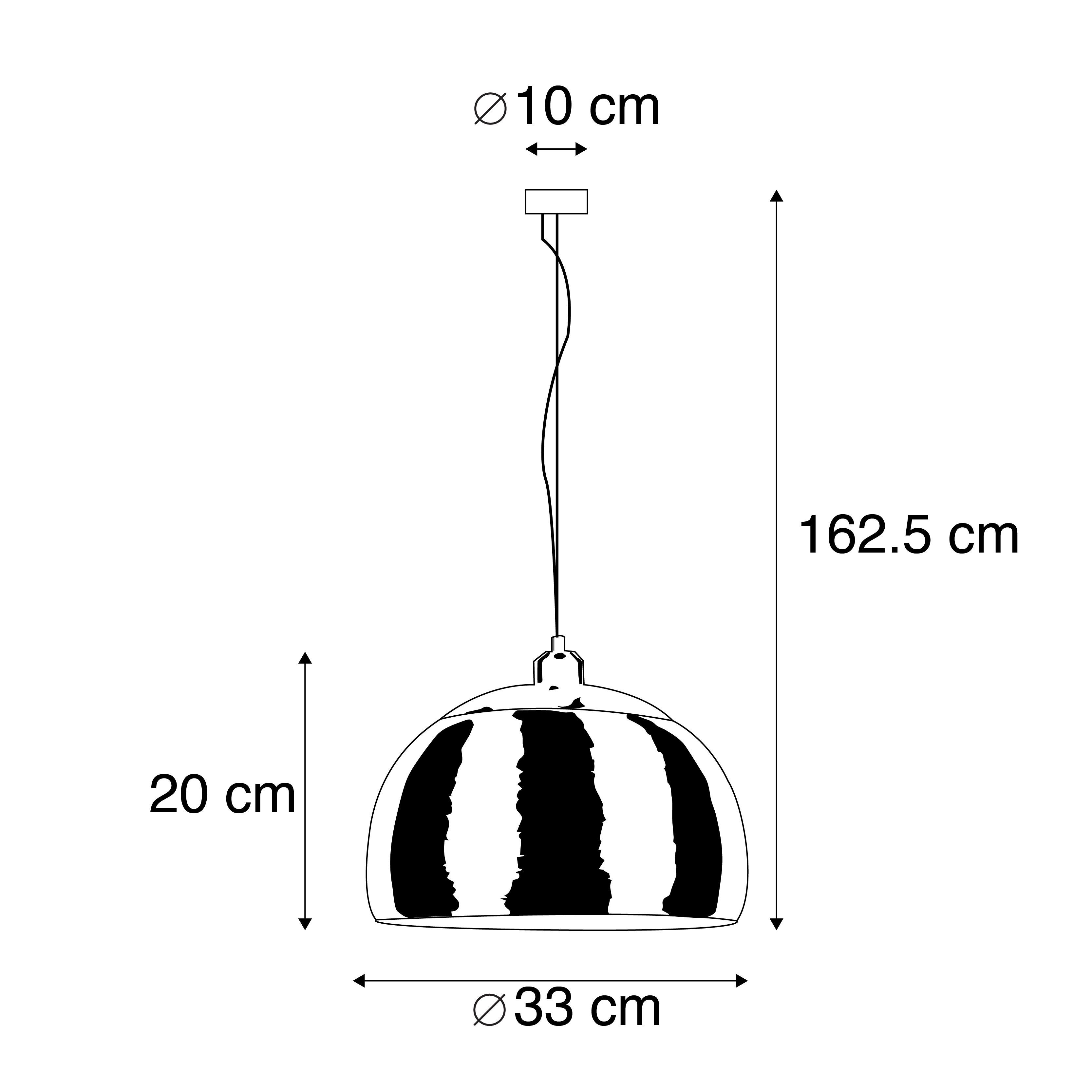 Moderne ronde hanglamp staal - Globe