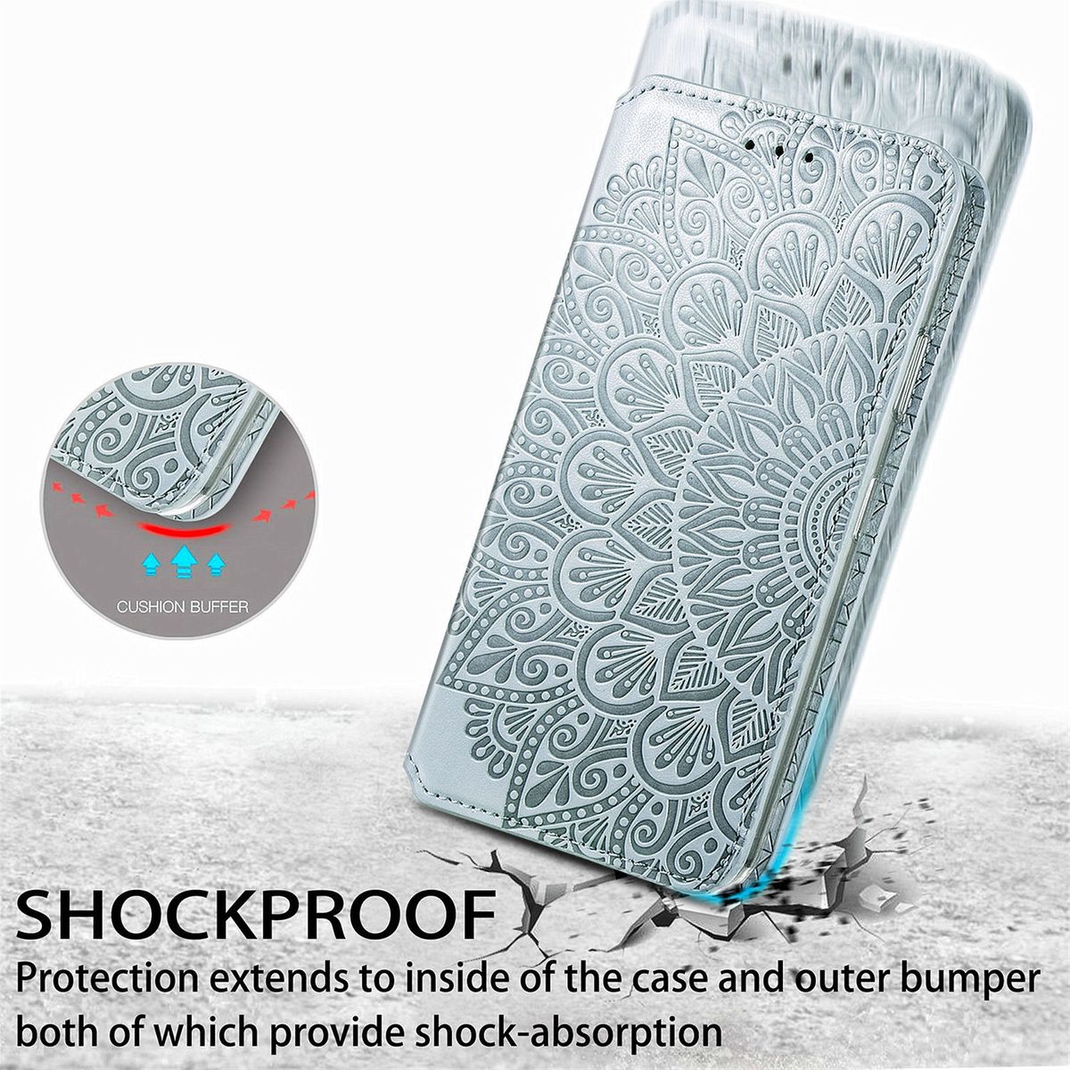 Hülle Handy Schutz für Apple iPhone 13 Pro Max Case Cover Tasche Etuis Grau Neu