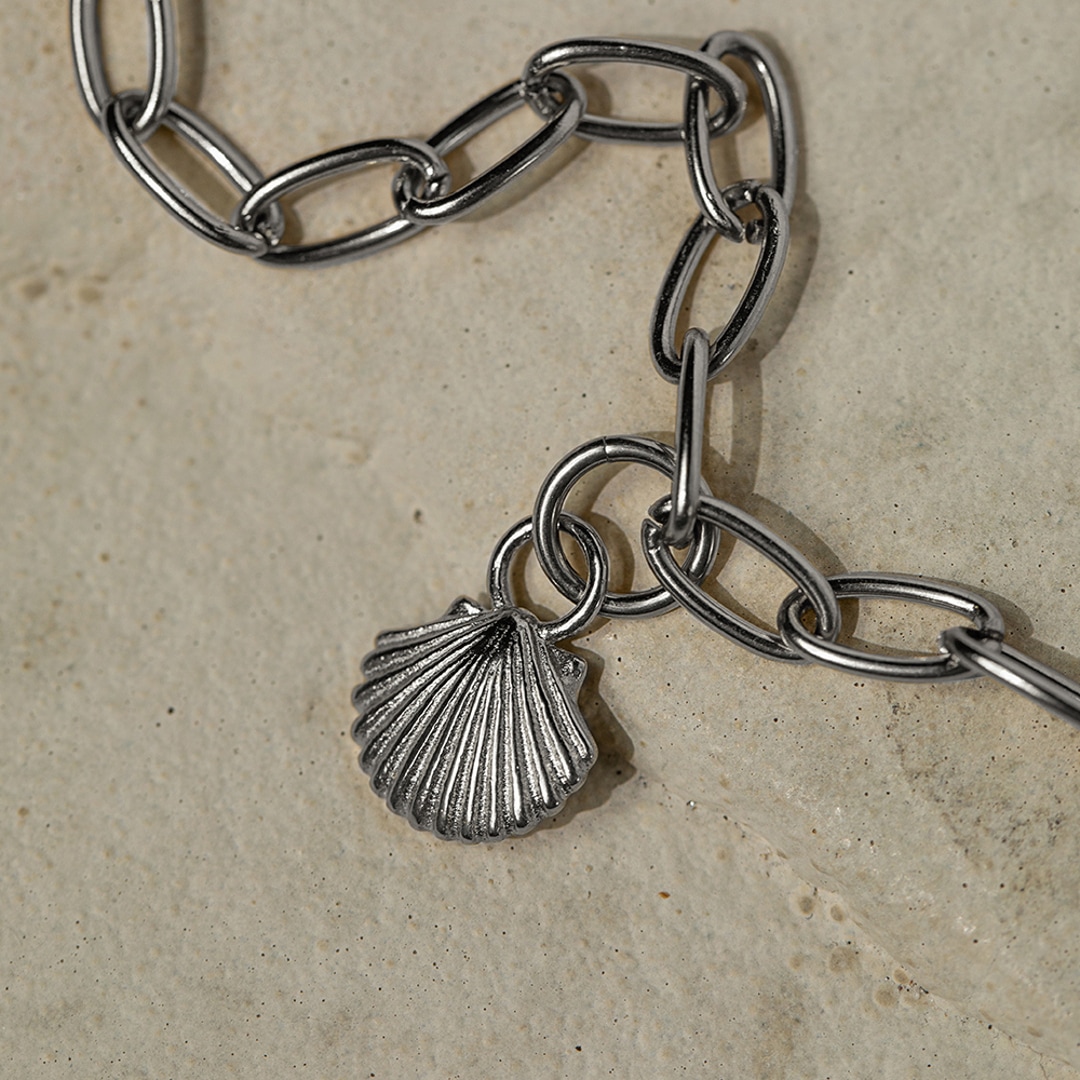 Paul Hewitt Charm Scallop Marinium Ocean Steel Silbrig