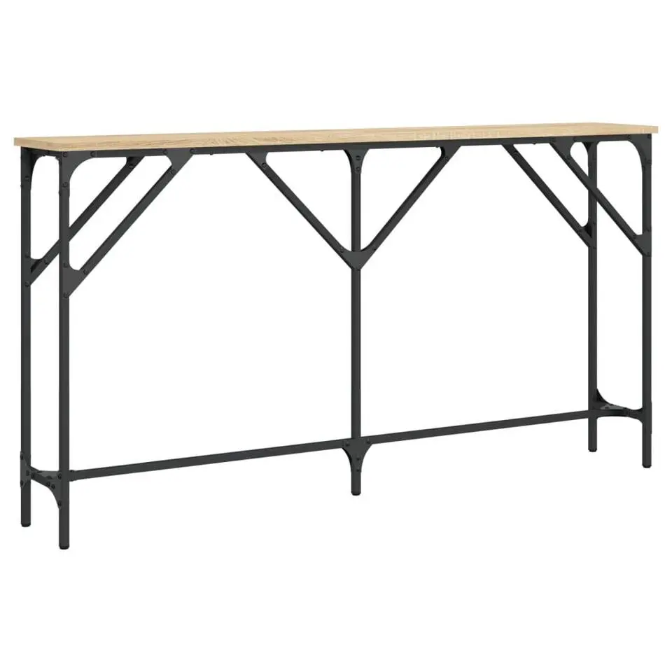 vidaXL - Consoletafel - Sonoma eiken - Bewerkt hout - 140x23x75 cm