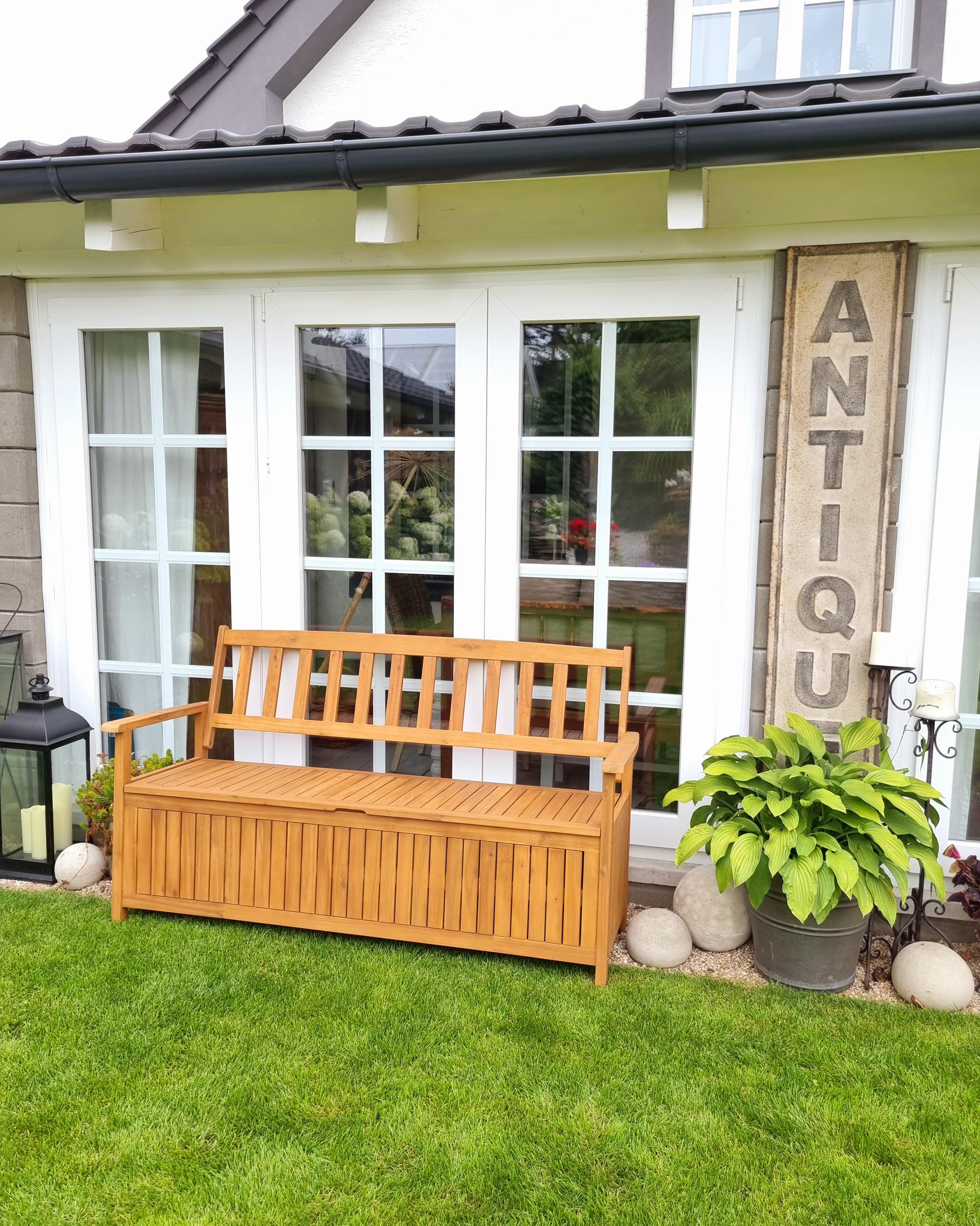 Tuinbank SOVANA 160 cm met opbergruimte Acaciahout Bruin