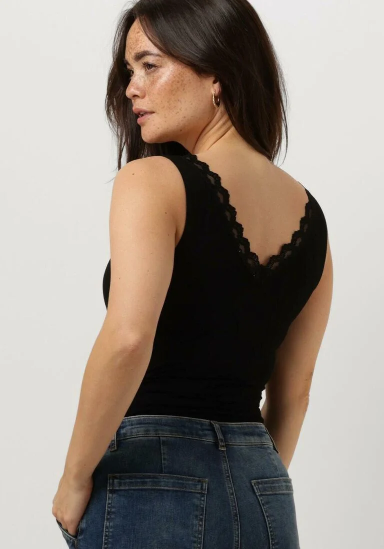 BY-BAR zwarte by-bar top lace singlet