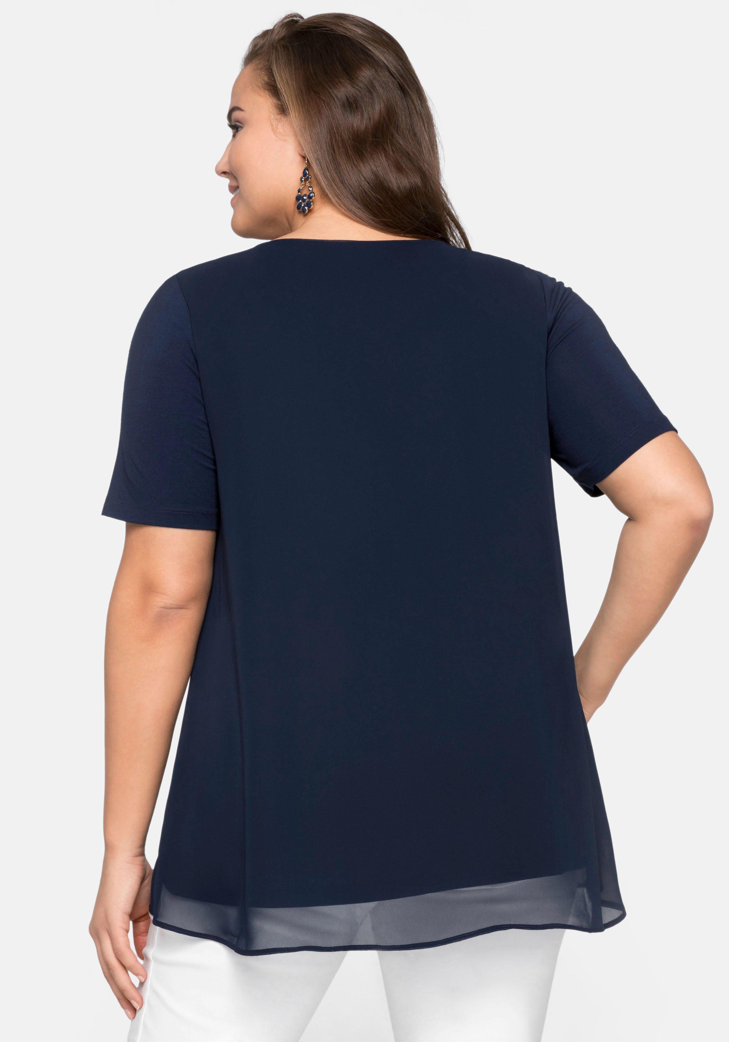 Blusenshirt mit gelegten Falten, im Lagenlook