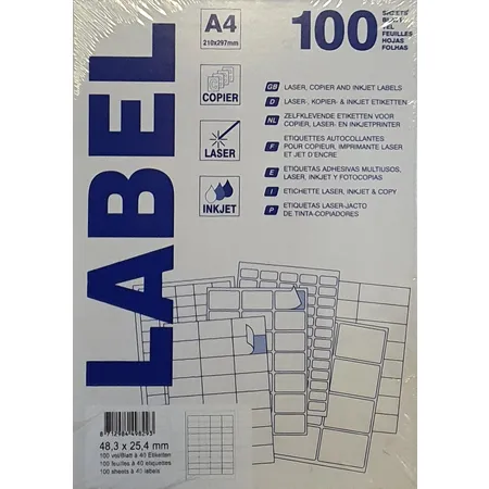 Markenlos Labeletiketten 48,3 x 25,4 cmm