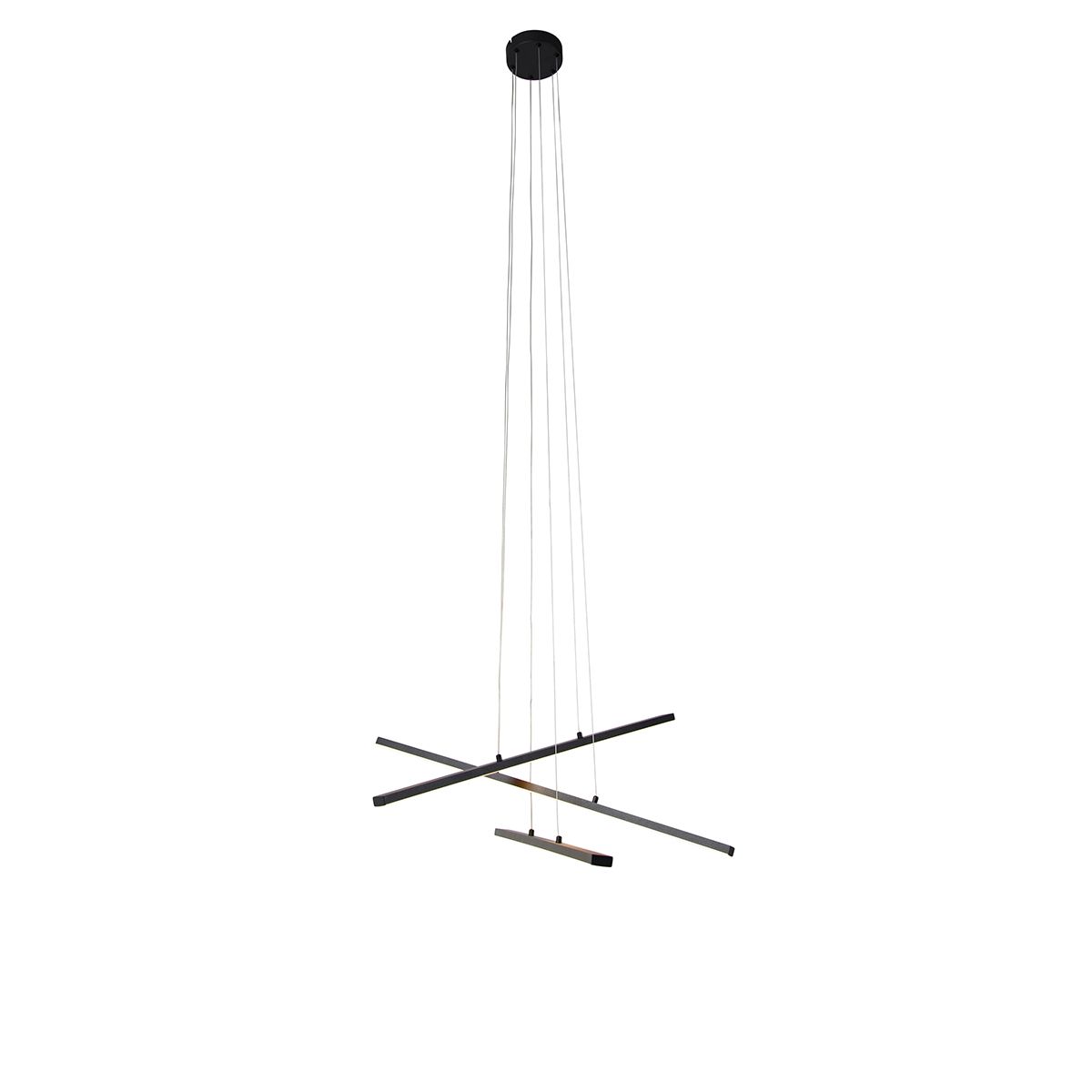 Hanglamp zwart incl. LED 3-staps dimbaar 3-lichts - Jolanta