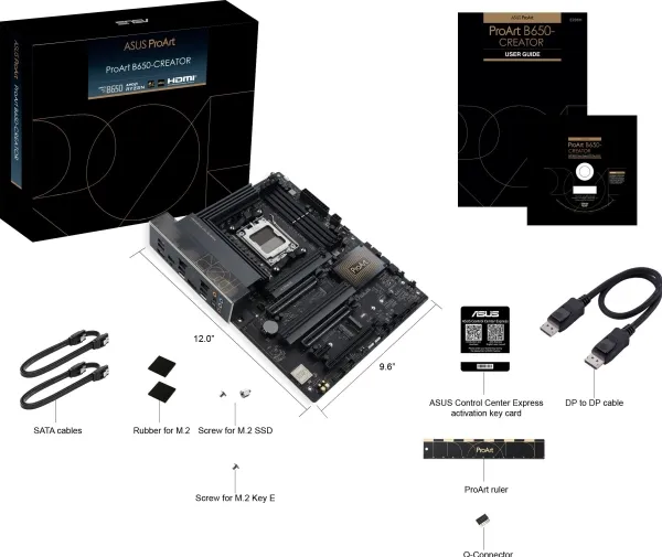 ASUS ProArt B650-CREATOR - Bundkort - ATX - Socket AM5 - AMD B650 Chipset - USB 3.2 Gen 1, USB 3.2 Gen 2, USB-C 3.2 Gen2, USB-C 3.2 Gen 2x2 - Gigabit LAN, 2.5 Gigabit LAN - onboard grafik (CPU påkrævet) - HD Audio (8-kanaler)