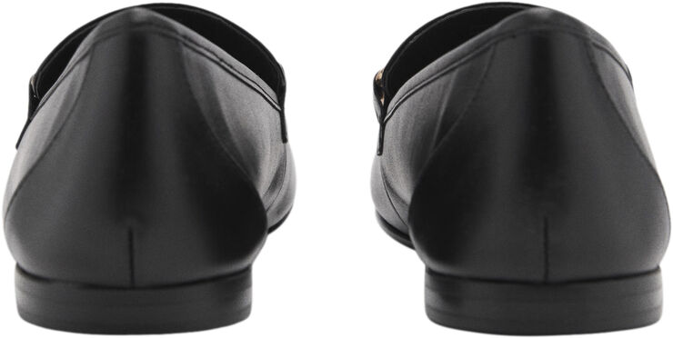MANGO Leather moccasins with metallic det Black