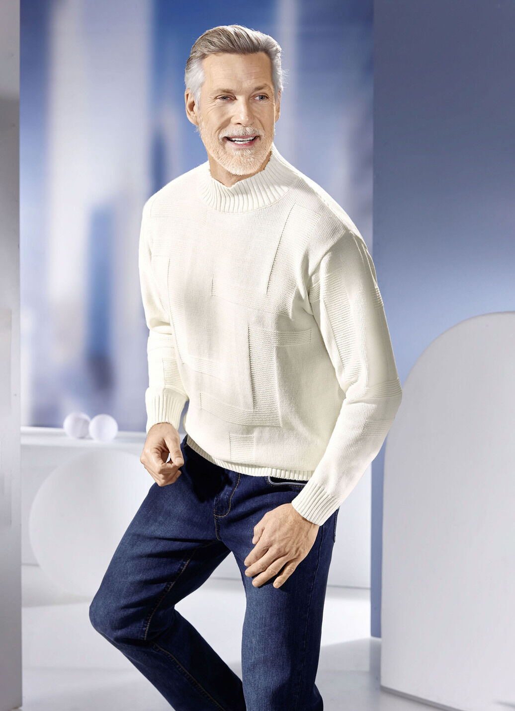 Pullover mit Strukturdessin in 3 Farben