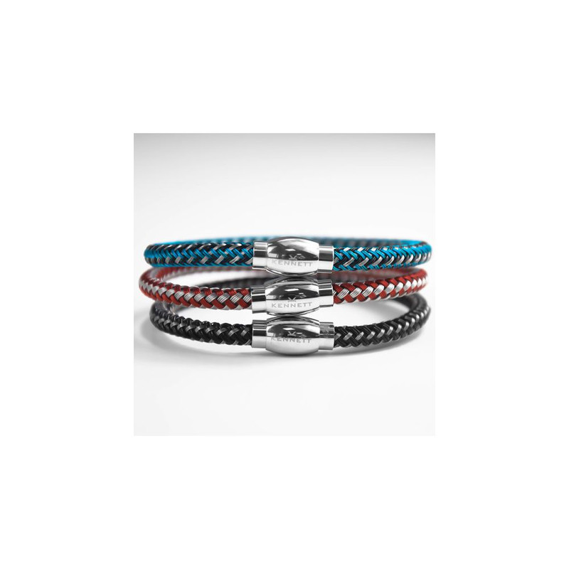 Bracelet, Kennett maille bleu et noir