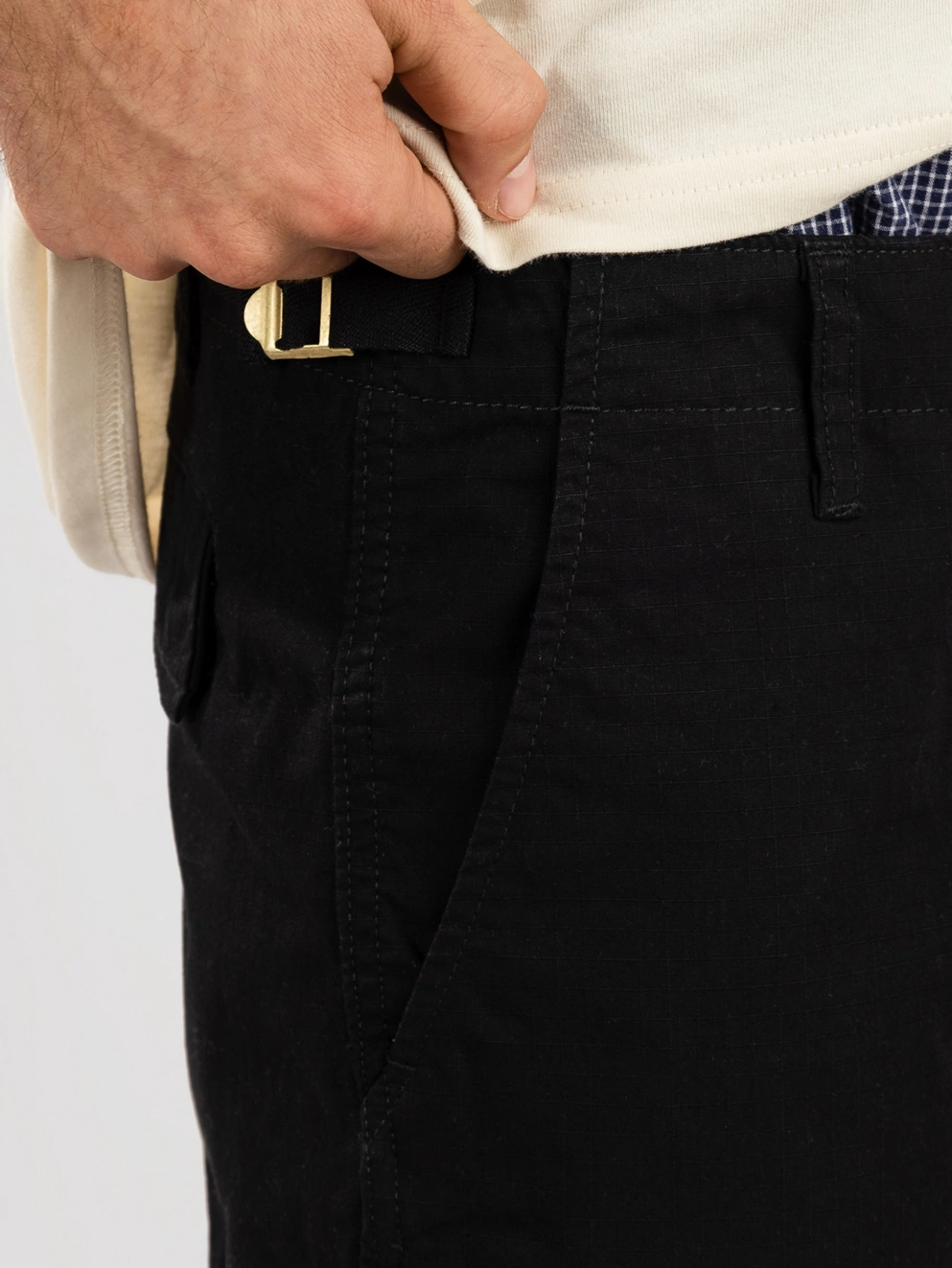 Carhartt WIP Aviation Shorts rinsed black