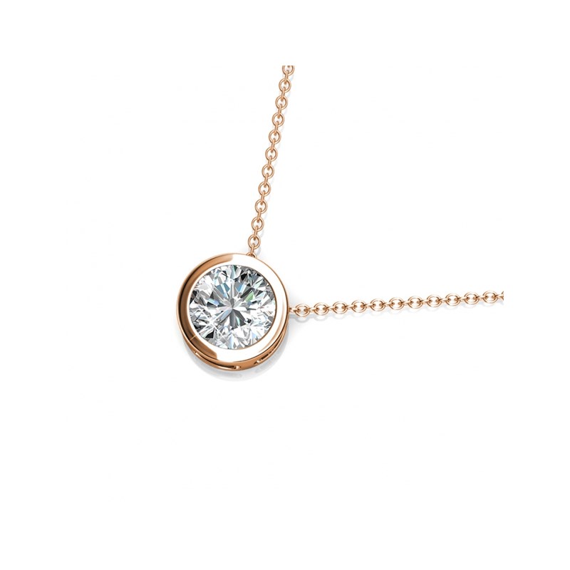 Pendentif Simplicity - Or Rosé et Cristal