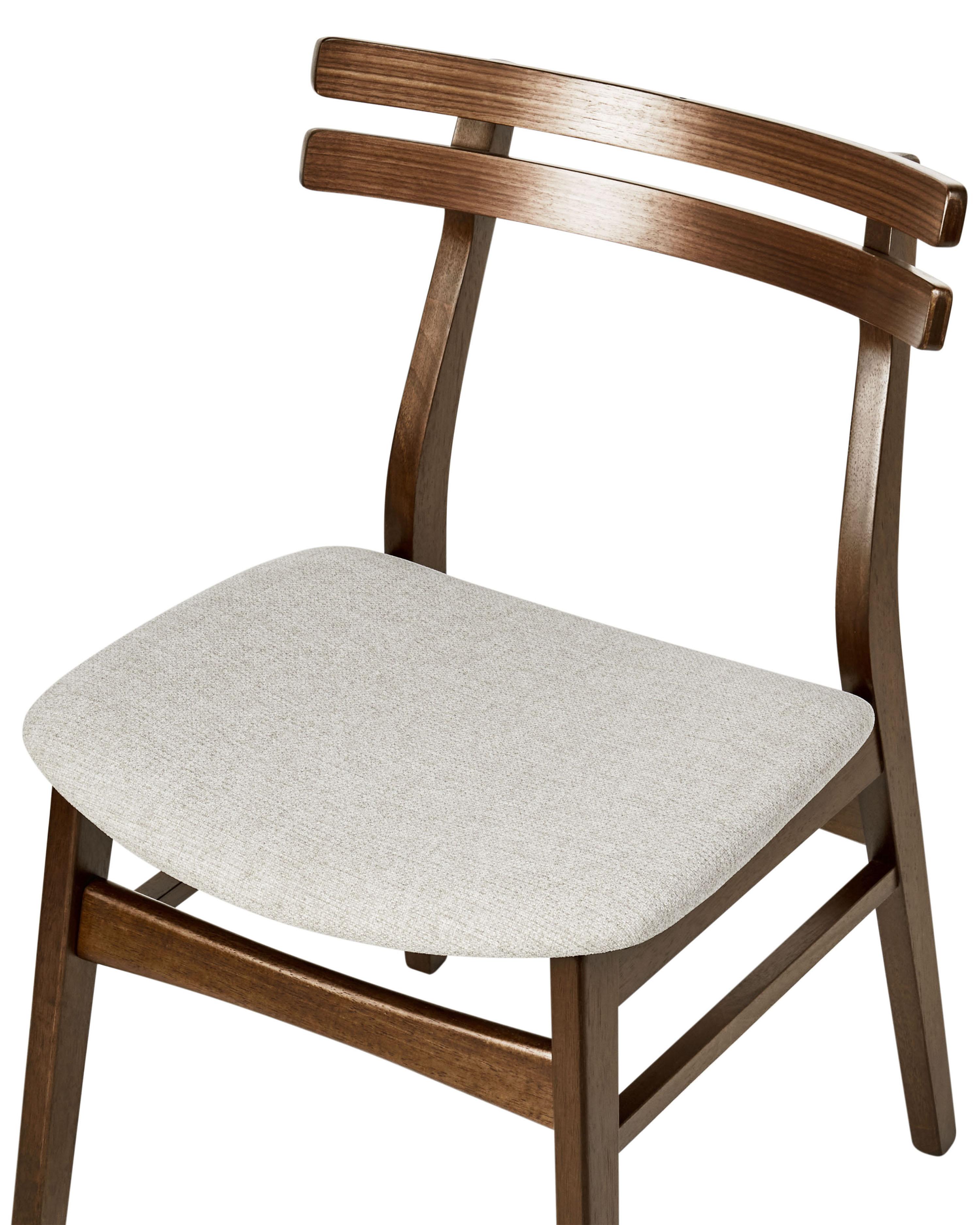 Set van 2 eetkamerstoelen CYNTHIANA Hout Donkerbruin/beige