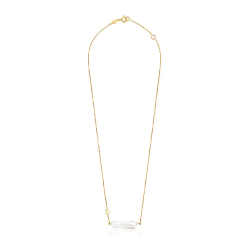 Colar TOUS Pearls com banho de ouro 18k sobre prata e pérolas