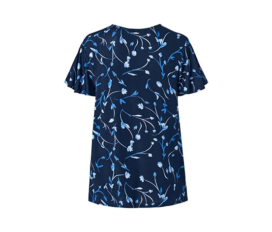 Blusenshirt mit Flügelärmeln, dunkelblau