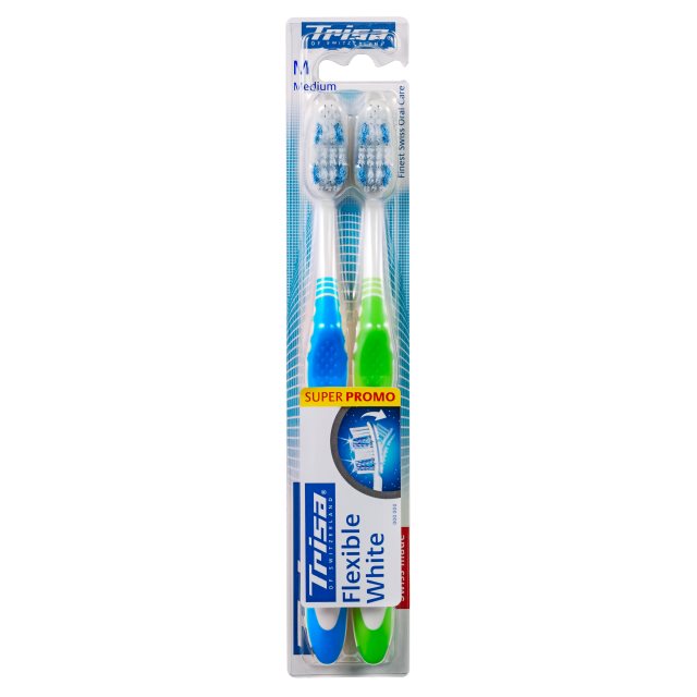 TRISA Flexible White Zahnbürste medium DUO 1 Stk
