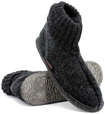 kitz-pichler Ötz Vilten pantoffels voor dames en heren, van zuiver scheerwol, hoogwaardige zool van vilt, gesloten schoenen van walkstof, Kool