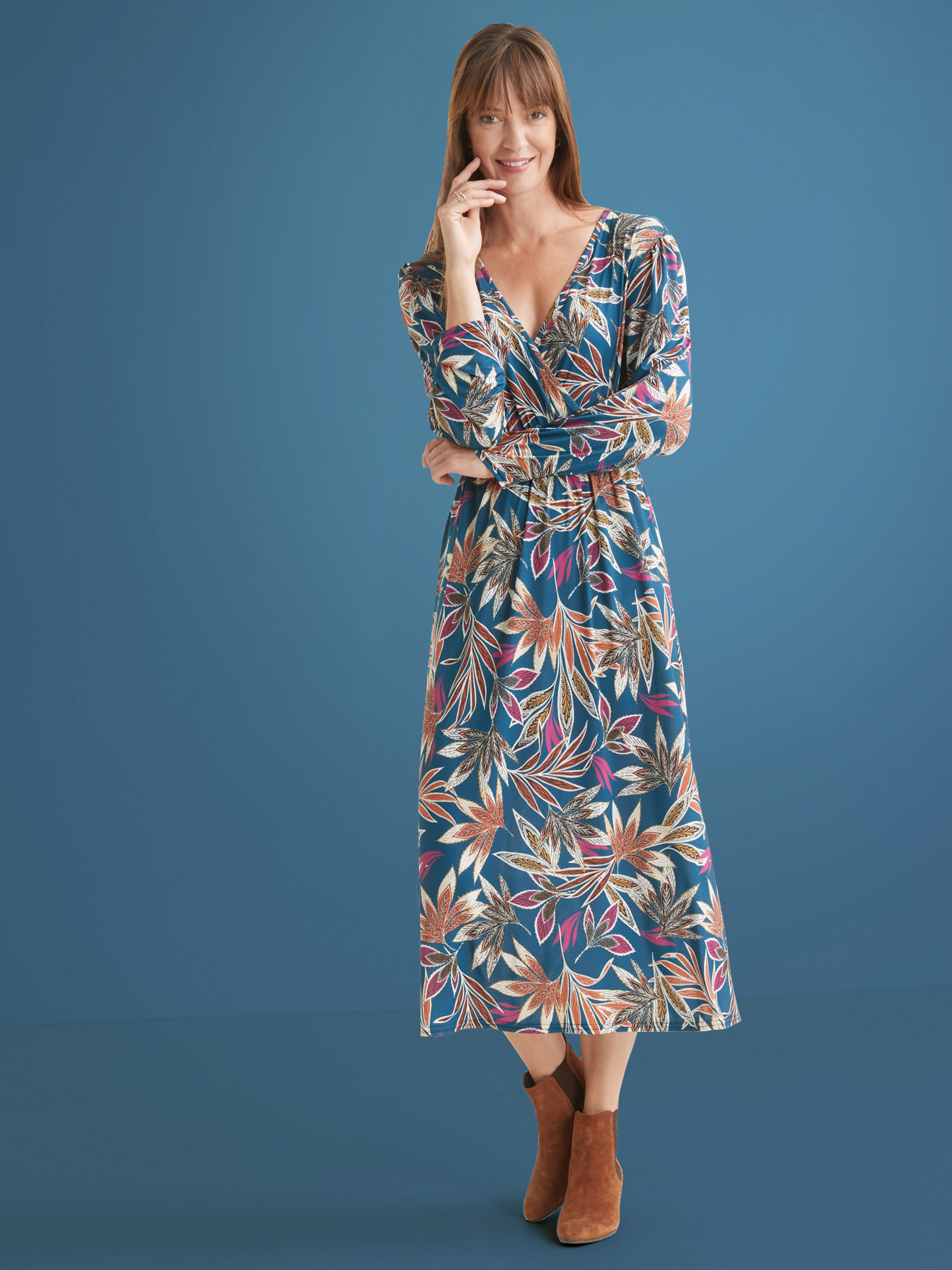 Robe longue en maille fluide