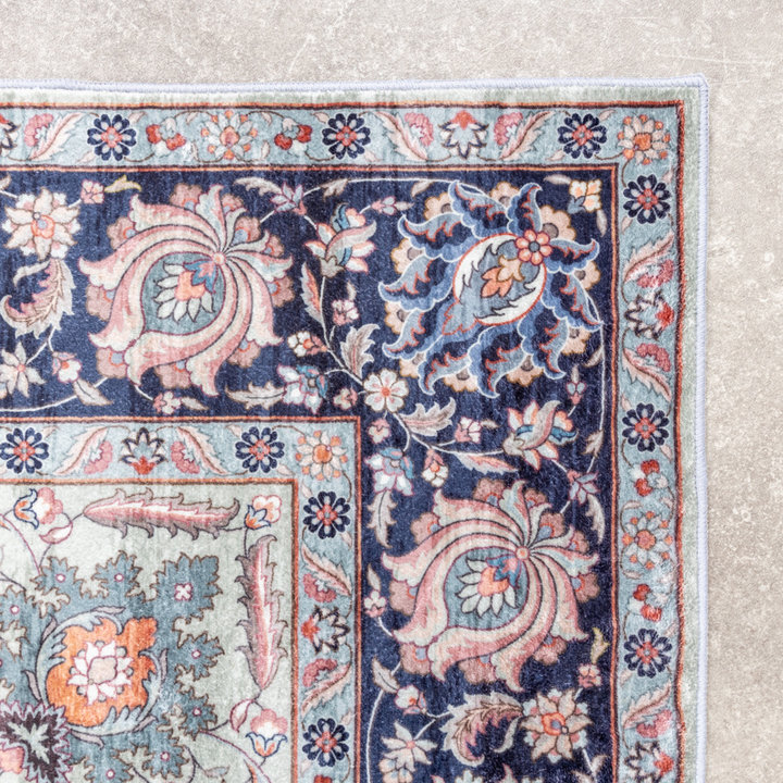 Vintage vloerkleed - Imagine Medaillon Blauw | Rijk