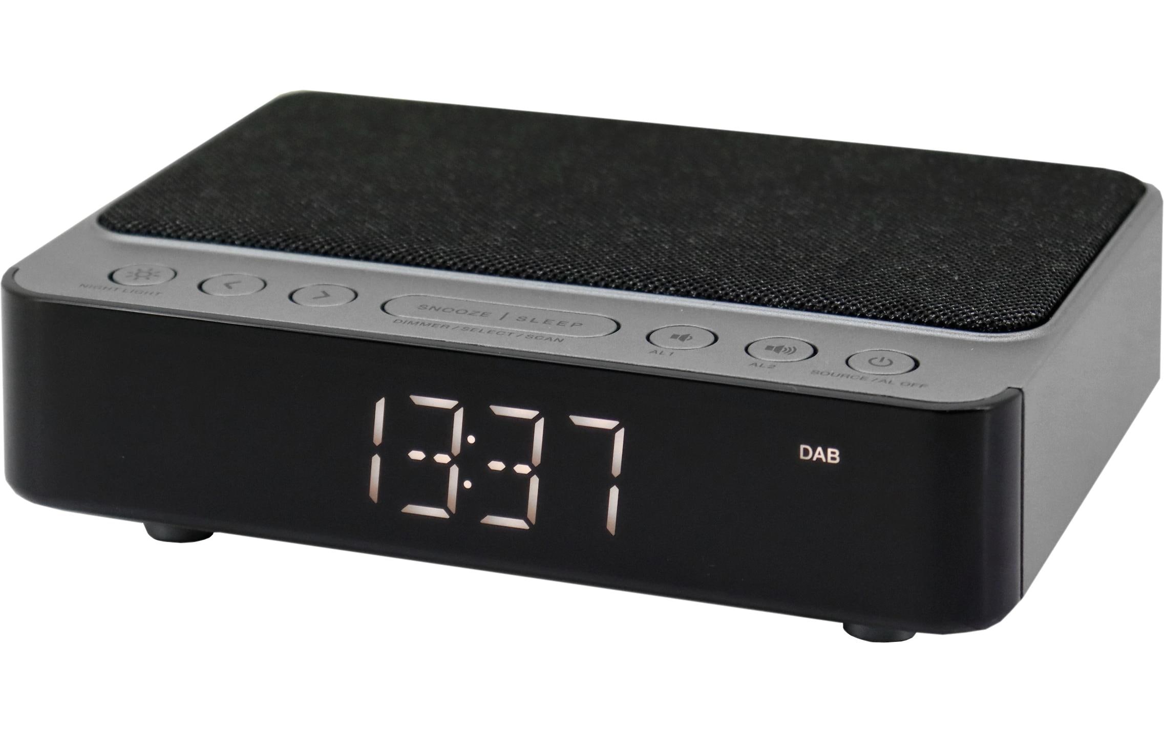 Radiowecker UR250AN SchwarzDAB+/UKW-Uhrenradio mit kabelloser Ladefunktion