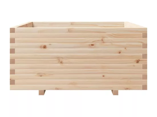 Jardinière bac lit surélevé bois marron 100 x 100 x 49.5 cm 02_0037262